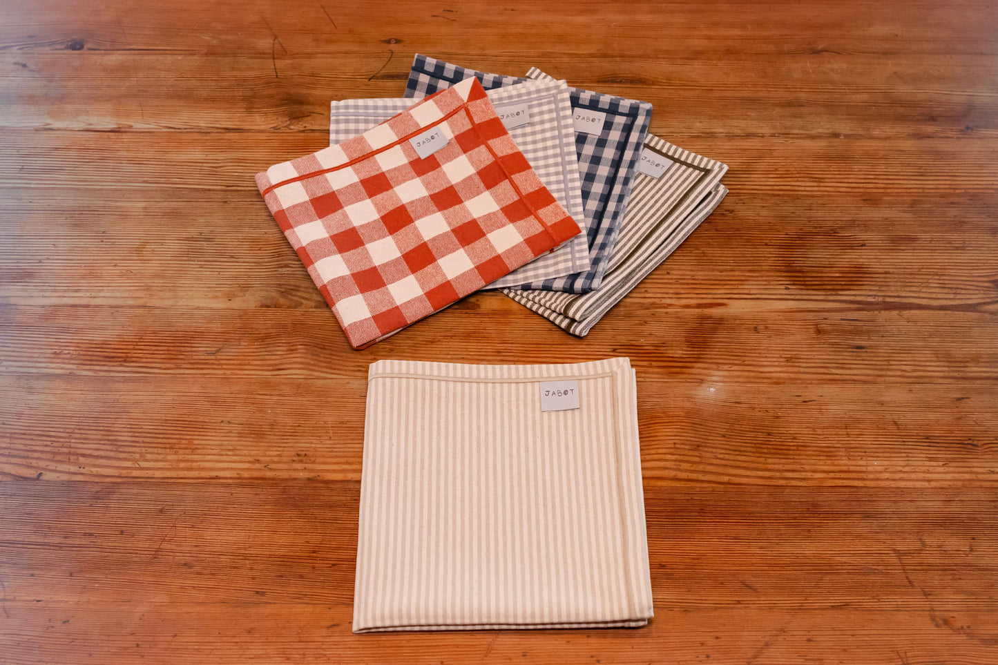 Tovagliolo a righe taupe/beige