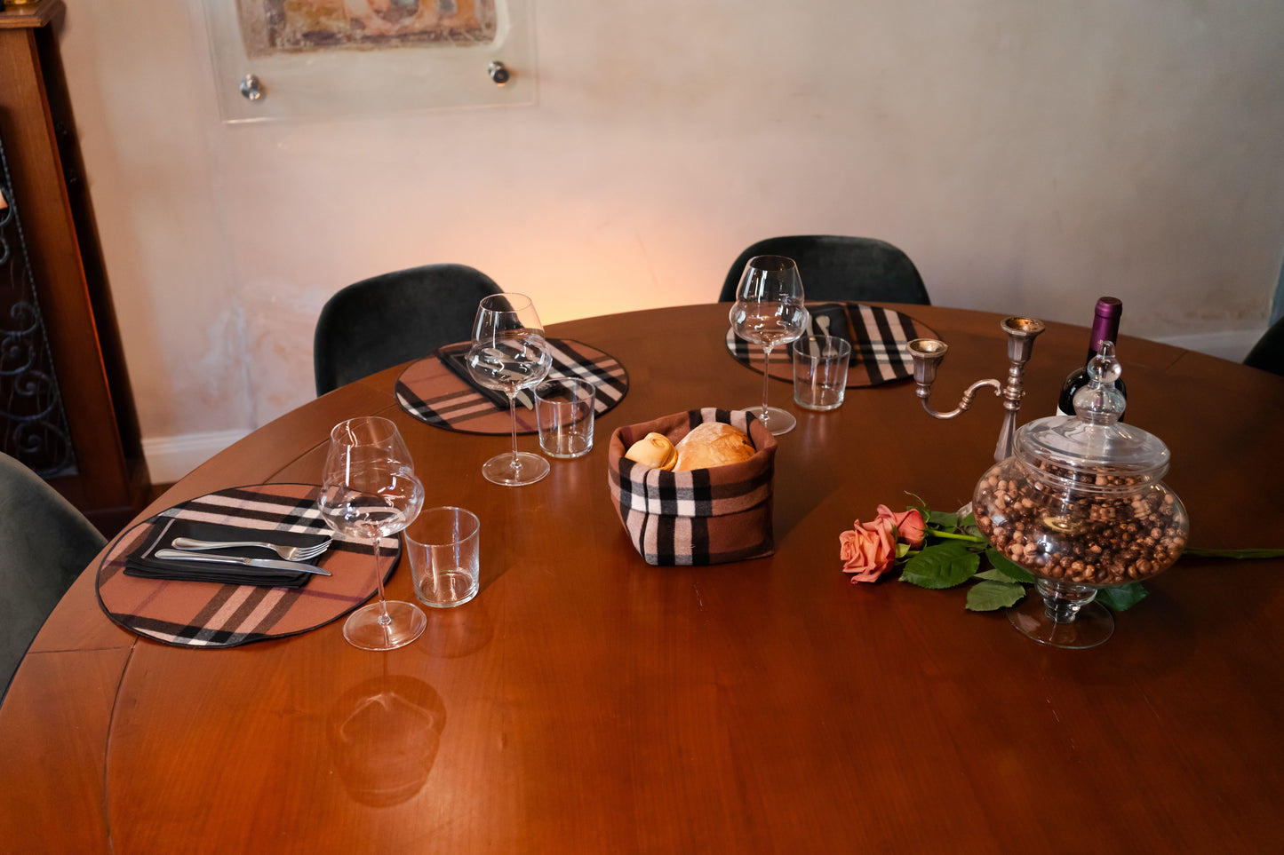 Sottopiatto di pura lana in fantasia scozzese