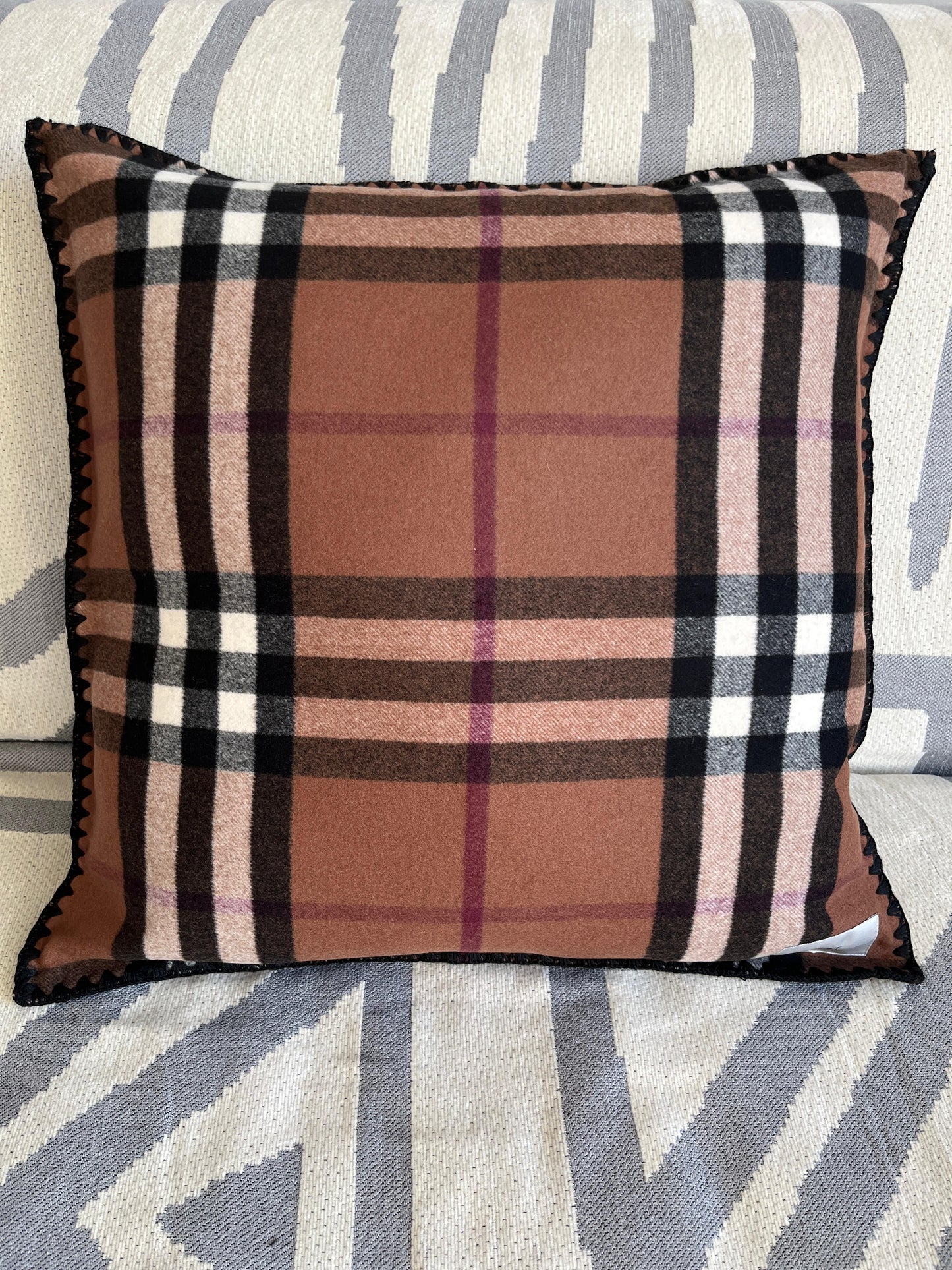 Striped blanket with border