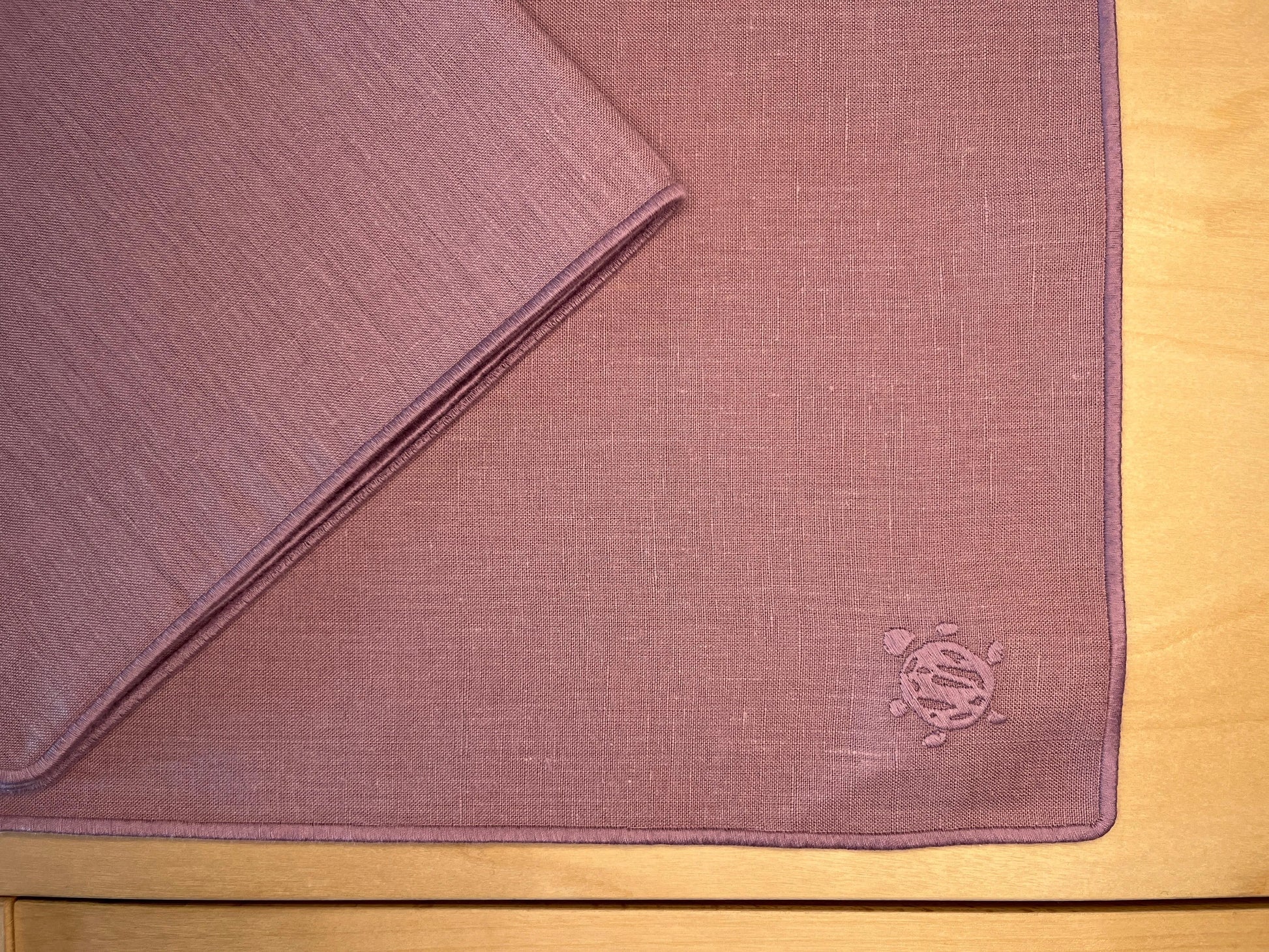 Tovaglioli lino bordo malva