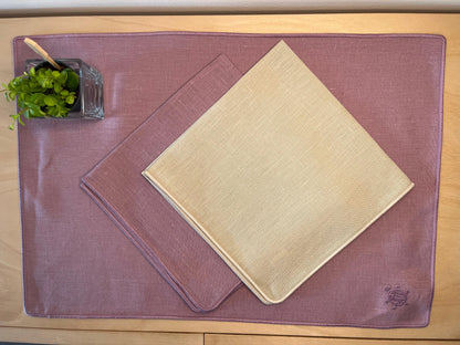 Tovaglioli lino bordo malva