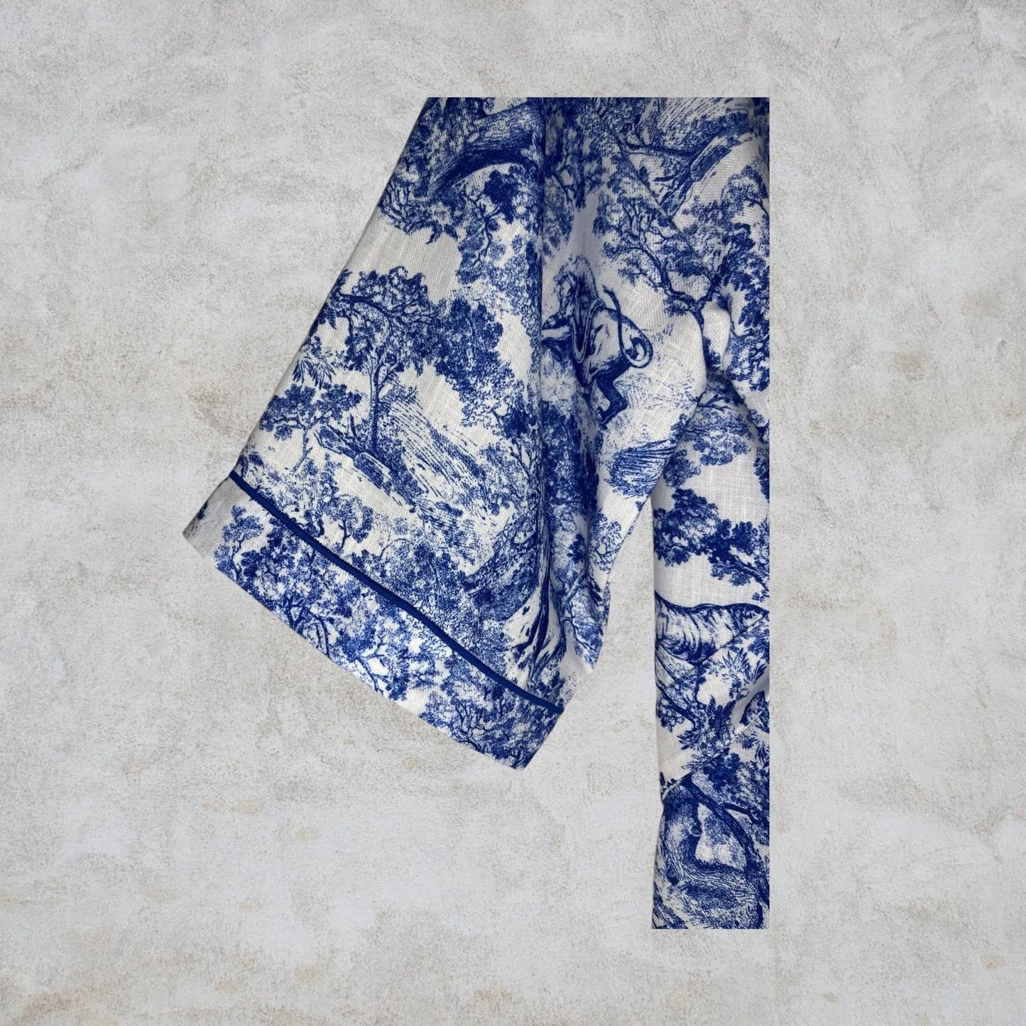 Kimono in lino Toile de Jouy