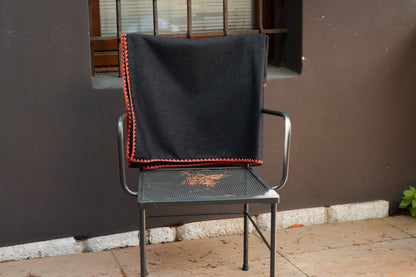 Pure cashmere blanket with border