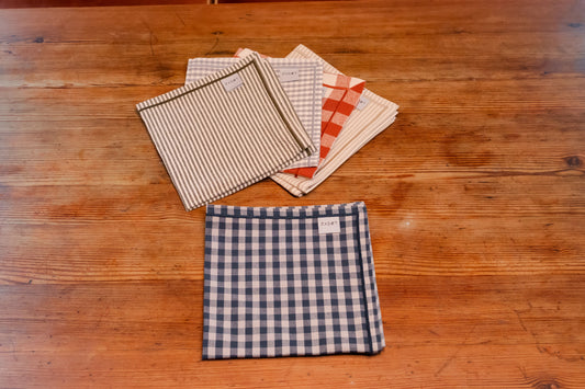 Tovagliolo a quadri blu/greige