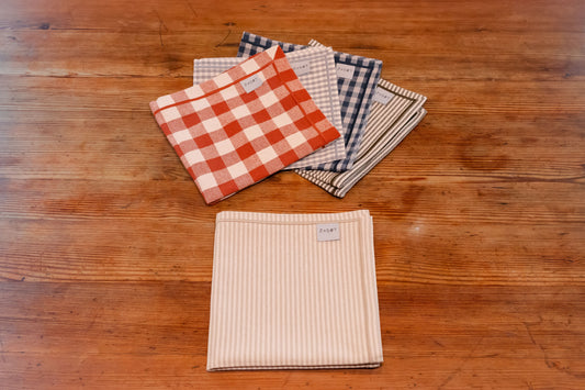 Tovagliolo a righe taupe/beige