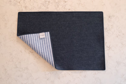 Tovaglietta reversibile in denim e lino