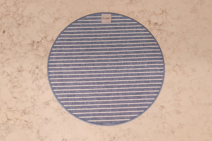 Sottopiatto in denim e lino con bordatura azzurra