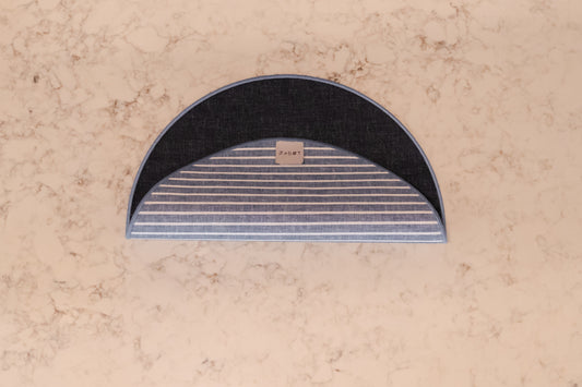 Sottopiatto in denim e lino con bordatura azzurra