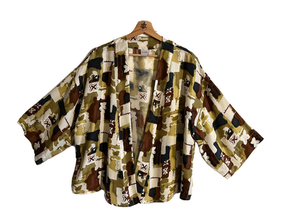 Kimono corto in fantasia astratta