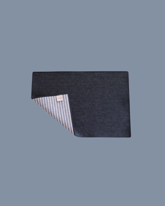 Tovaglietta reversibile in denim e lino