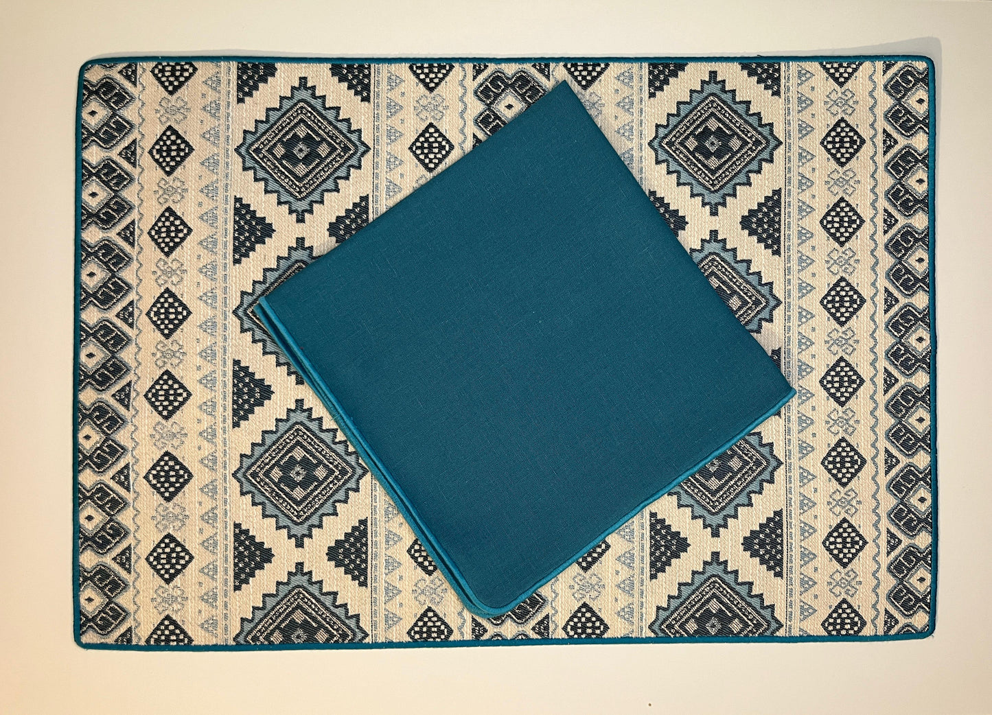Tovaglietta Jacquard Verde e Avorio