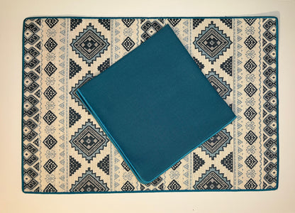 Tovaglietta Jacquard Verde e Avorio