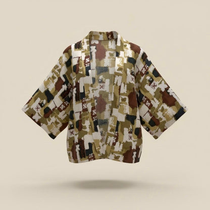 Kimono corto in fantasia astratta