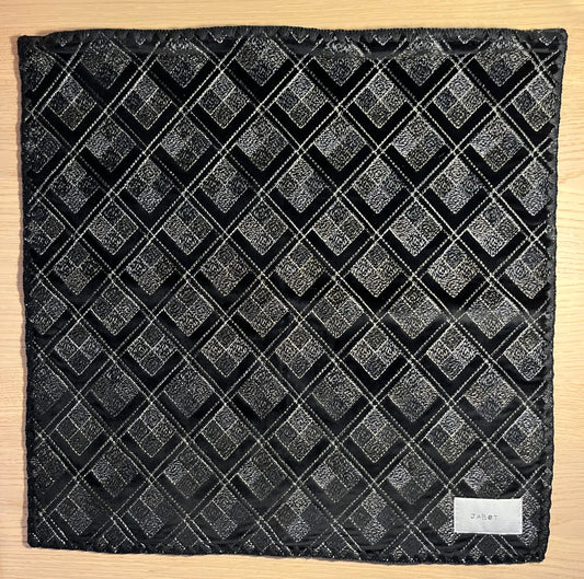 Federa cuscino in velluto nero e bordo ricamato