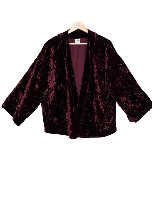 Kimono corto in velluto battuto