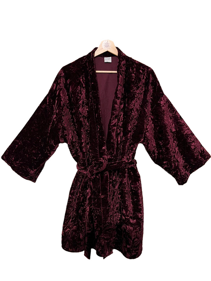 Kimono medio in velluto battuto
