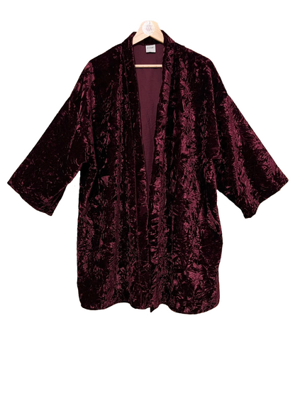 Kimono medio in velluto battuto